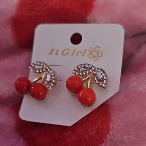 Red Cherry Crystal Earrings